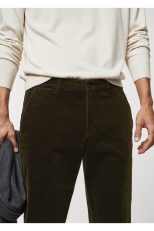 شلوار خاکی فاق نرمال مردانه مانگو 67000629