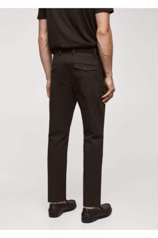 شلوار قهوه ای فاق نرمال مردانه مانگو 67000637