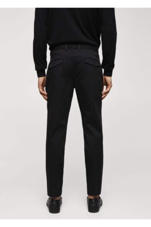 شلوار سیاه فاق نرمال مردانه مانگو 67000637