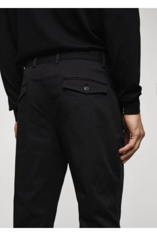 شلوار سیاه فاق نرمال مردانه مانگو 67000637