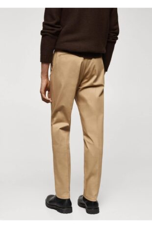 شلوار قهوه ای فاق نرمال مردانه مانگو 67000657