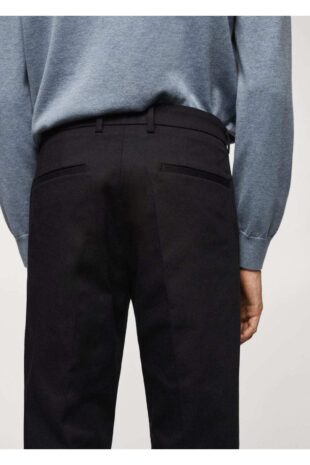 شلوار سیاه فاق نرمال مردانه مانگو 67000657