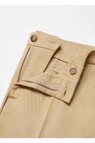 شلوار قهوه ای فاق نرمال مردانه مانگو 67000657