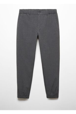 شلوار خاکستری فاق نرمال مردانه مانگو 67040253