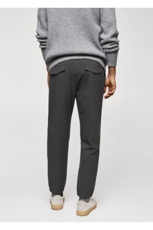 شلوار خاکستری فاق نرمال مردانه مانگو 67040253