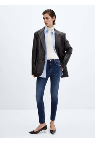 شلوارک آبی فاق نرمال زنانه مانگو 67020344