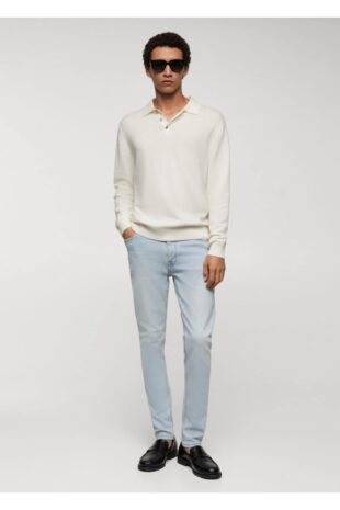 شلوارک آبی فاق نرمال مردانه مانگو 67010638