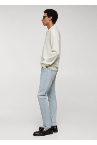 شلوارک آبی فاق نرمال مردانه مانگو 67010638