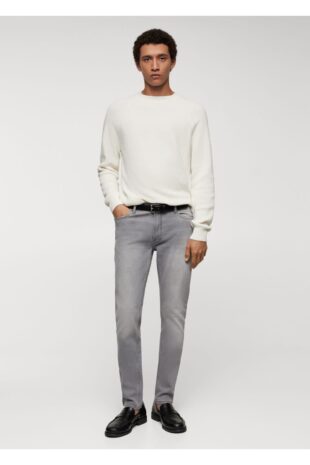 شلوارک خاکستری فاق نرمال مردانه مانگو 67010640