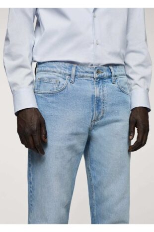 شلوارک آبی فاق نرمال مردانه مانگو 67020629