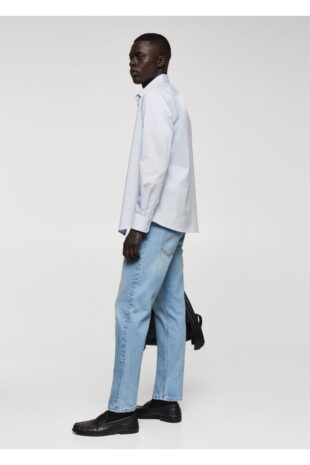 شلوارک آبی فاق نرمال مردانه مانگو 67020629