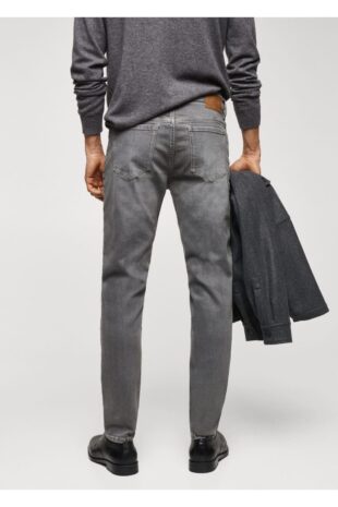 شلوارک خاکستری فاق نرمال مردانه مانگو 67030624