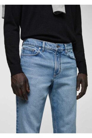 شلوارک آبی فاق نرمال مردانه مانگو 67030628