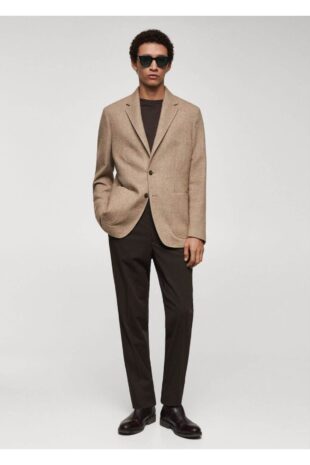 کت بژ مردانه مانگو 67020636