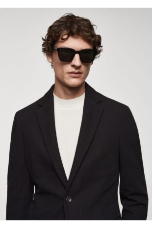 کت سیاه مردانه مانگو 67070624