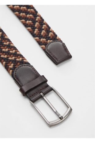 کمربند قهوه ای مردانه مانگو 67050636