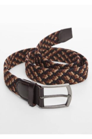 کمربند قهوه ای مردانه مانگو 67050636