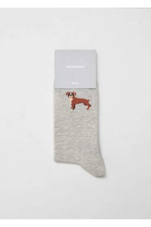 جوراب خاکستری مردانه مانگو 67000701