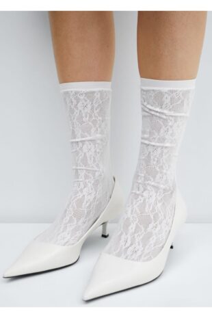 جوراب سفید زنانه مانگو 67074030