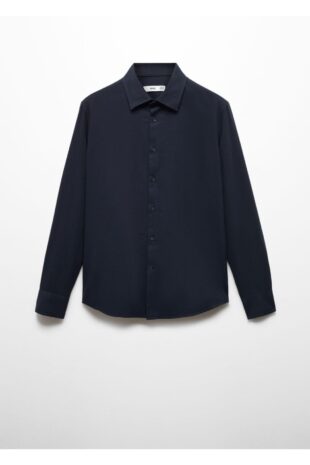 پیراهن لاجورد مردانه مانگو 67040636