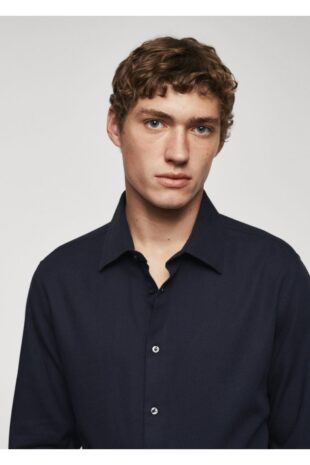 پیراهن لاجورد مردانه مانگو 67040636