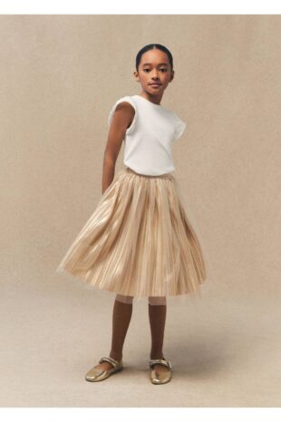 دامن طلایی دخترانه مانگو 67044771