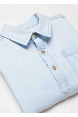 پیراهن آبی پسرانه مانگو 67073684