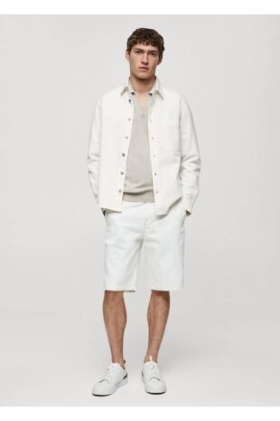 کت سفید مردانه مانگو 67075139