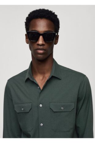 کت خاکی مردانه مانگو 67014451