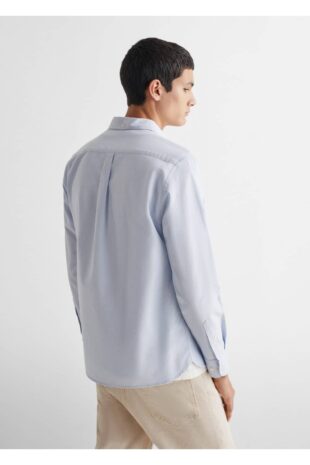 پیراهن آبی مردانه مانگو 67080649