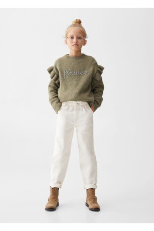 شلوارک سفید فاق نرمال دخترانه مانگو 67000684