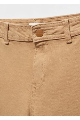 شلوارک قهوه ای فاق نرمال دخترانه مانگو 67010676