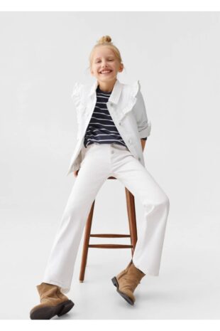 شلوارک سفید فاق نرمال دخترانه مانگو 67022530