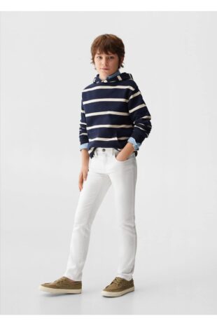 شلوارک سفید فاق نرمال پسرانه مانگو 67061505