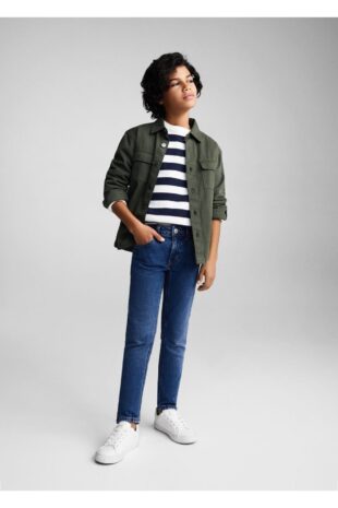 شلوارک آبی فاق نرمال پسرانه مانگو 67061505