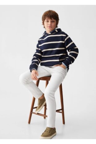 شلوارک سفید فاق نرمال پسرانه مانگو 67061505