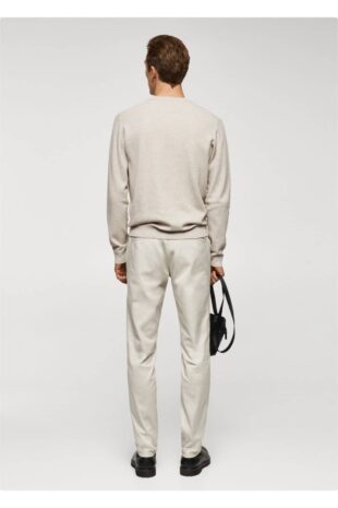 بافت بژ مردانه مانگو 67010651