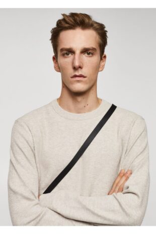 بافت بژ مردانه مانگو 67010651