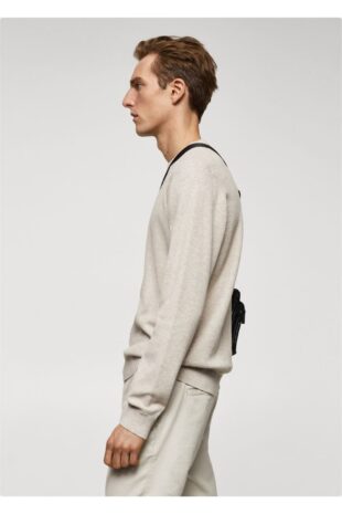 بافت بژ مردانه مانگو 67010651