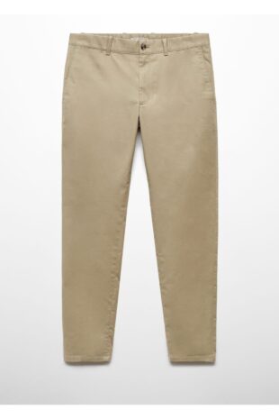 شلوار خاکی فاق نرمال مردانه مانگو 67000619