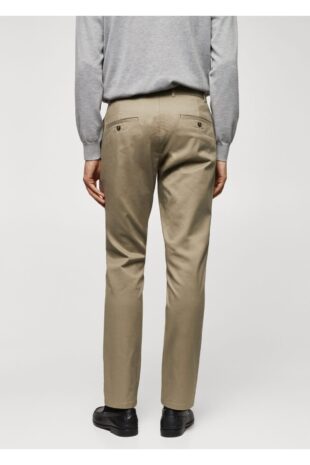 شلوار خاکی فاق نرمال مردانه مانگو 67000619