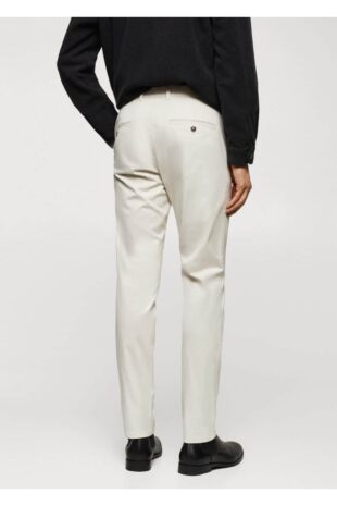 شلوار خاکستری فاق نرمال مردانه مانگو 67000619