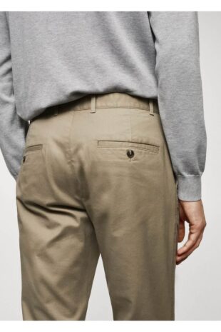 شلوار خاکی فاق نرمال مردانه مانگو 67000619
