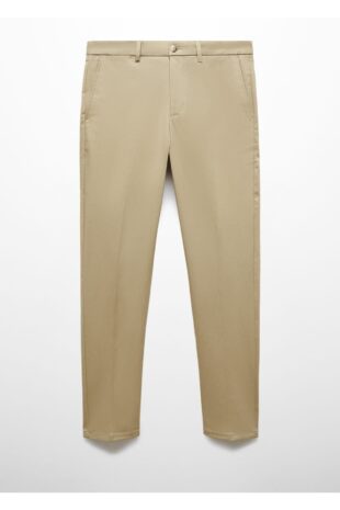 شلوار خاکی فاق نرمال مردانه مانگو 67000657