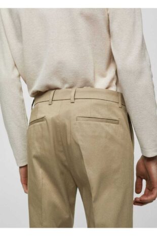 شلوار خاکی فاق نرمال مردانه مانگو 67000657
