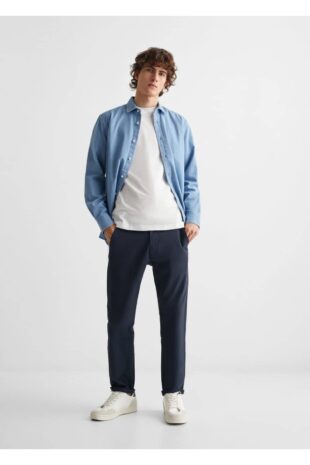 شلوار لاجورد فاق نرمال مردانه مانگو 67000668