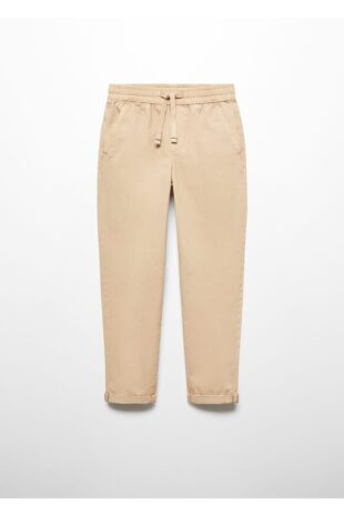 شلوار بژ فاق نرمال پسرانه مانگو 67062915