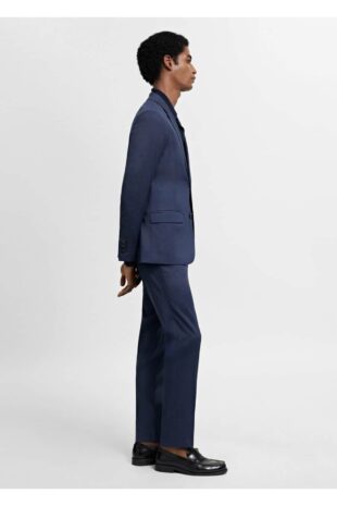 شلوار آبی فاق نرمال مردانه مانگو 67000643