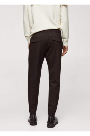 شلوار قهوه ای فاق نرمال مردانه مانگو 67040253