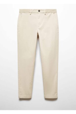 شلوار خاکستری فاق نرمال مردانه مانگو 67000637